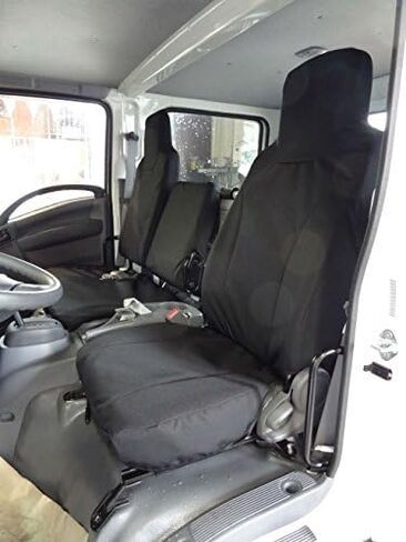 2006-2021 Isuzu NPR, Durafit Seat Covers Heavy-Duty Exact Custom-Fit Seat Covers (Front 40/60 Split Bench Seat, I2280-C1 Black Endura) in Saudi Arabia
