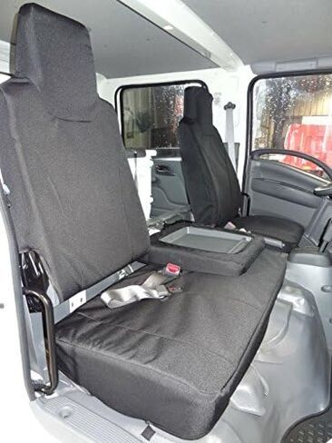 2006-2021 Isuzu NPR, Durafit Seat Covers Heavy-Duty Exact Custom-Fit Seat Covers (Front 40/60 Split Bench Seat, I2280-C1 Black Endura) in Saudi Arabia