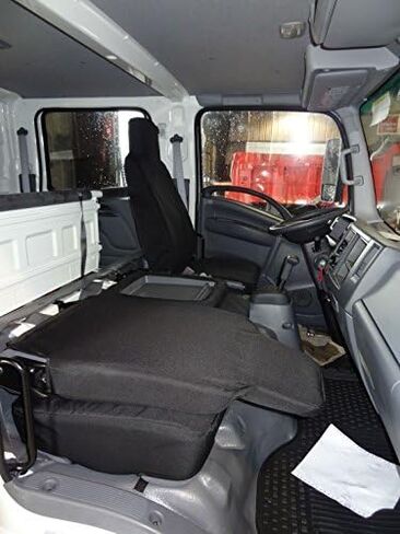 2006-2021 Isuzu NPR, Durafit Seat Covers Heavy-Duty Exact Custom-Fit Seat Covers (Front 40/60 Split Bench Seat, I2280-C1 Black Endura) in Saudi Arabia
