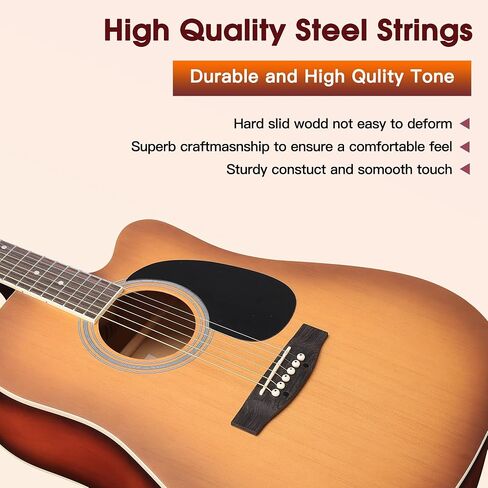 ADM جيتار صوتي للمبتدئين البالغين، 41 بوصة للأطفال والطلاب Cutaway Acustica Guitarra Starter Bundle Kit دروس مجانية مع حقيبة أزعج، موالف، شماعة جيتار، كابو، حزام، يختار، سلاسل إضافية، أخضر in Kuwait