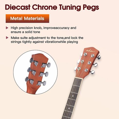 ADM جيتار صوتي للمبتدئين البالغين، 41 بوصة للأطفال والطلاب Cutaway Acustica Guitarra Starter Bundle Kit دروس مجانية مع حقيبة أزعج، موالف، شماعة جيتار، كابو، حزام، يختار، سلاسل إضافية، أخضر in Kuwait