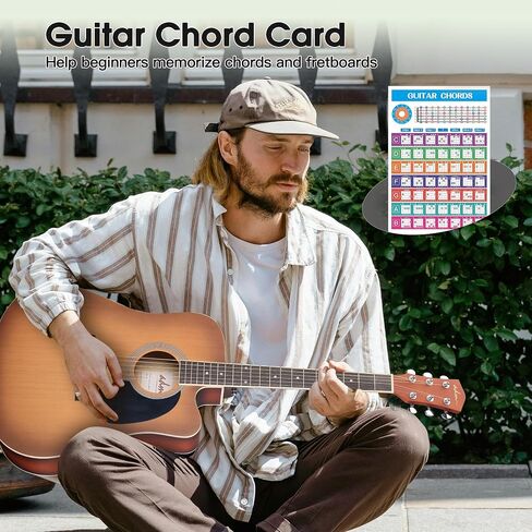 ADM جيتار صوتي للمبتدئين البالغين، 41 بوصة للأطفال والطلاب Cutaway Acustica Guitarra Starter Bundle Kit دروس مجانية مع حقيبة أزعج، موالف، شماعة جيتار، كابو، حزام، يختار، سلاسل إضافية، أخضر in Kuwait