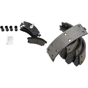 TRQ Brake Pads Ceramic متوافقة مع 1996-1997 Buick Skylark 1996 Chevrolet Beretta 1996-2002 Cavalier Corsica 1996-1998 Oldsmobile Achieva Pontiac Grand Am Sunfire