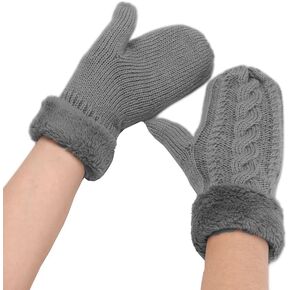 Adult-Winter-Warm-Mittens Thermal-Fleece-Gloves Knit Cute-Mittens for Women Cold Weather