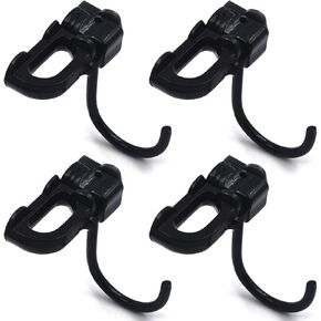 4 pcs, Double Stud L-Track Accessories, L-Track J-Hook Tie Down Fitting, fit Enclosed Trailer Used with L Track Rail, for Truck Bed,Trailer Cargo,L Track Hook Spring Fitting