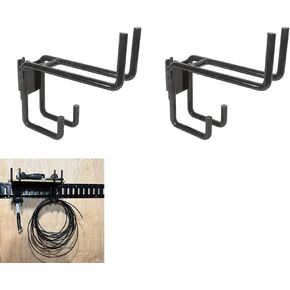 MOTO4U E-Track Heavy Duty Shovel Hanger, Anti-Slip Double Layer Hooks 2Pack for Tools Spades Rakes in Trucks Trailers Warehouses for Cargo Tie Down Systems