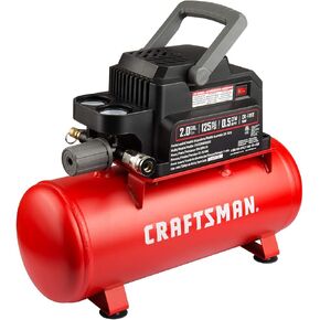 Craftsman 2 Gallon Portable Air Compressor, Oil-Free 125 PSI Hot Dog | 125 PSI Max Pressure & 0.5 CFM @ 90 PSI, Oil-free Pump for Low Maintenance, Lightweight, Model: CMXECXA0200243 in Kuwait