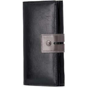 Wallet for Women RFID Blocking Leather Purses Credit Card Holder Ladies Bifold Large Capacity Long Purse in Saudi Arabia