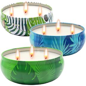Citronella Candles Outdoor, 3 Wick Large Citronella Candles for Patio Backyard Travel Garden Camping, Natural Soy Wax with 240-Hour Burn Time, Indoor Outdoor Decorative Lemongrass Candle