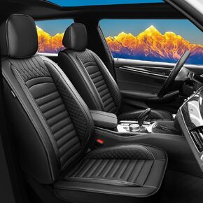 Car Seat Covers Compatible with Chevy Equinox 2005-2025. Waterproof & Breathable Leather. Compatible with Airbag & Easy to Install. All - Weather Seat Cushion Protector(Full Set, Black)