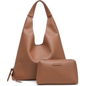 Women's Vegan Leather Hobo Shoulder Bag - Lightweight Spacious Handbag for Work Commute, Travel & Daily Use