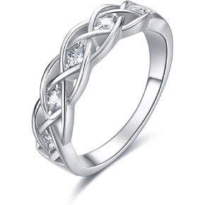 خاتم سلتيك سترلينج الفضة البسيطة كروس كروس كروس رن باند زفاف فرقة Celtics Jewelry Hishafricts for Women صديقة لها زوجة زوجة