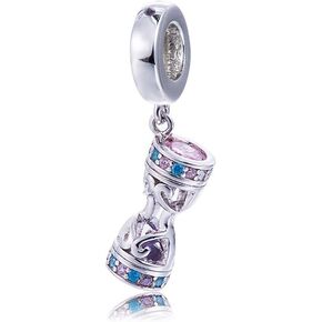 Exgity Limited Edition Swarovski Sebezzled Hourglass Time 925 Sterling Silver Bead for charms ♥ أفضل هدايا المجوهرات لها ♥