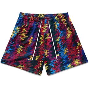 Men’s Mesh Basketball Shorts Camo Print Breathable Athletic Shorts Running Gym Outdoor Casual Wear