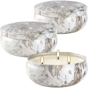 Citronella Candles Outdoor, 3 Pack 12oz Large Citronella Candle 3-Wick Natural Soy Wax Summer Candle Set 240 Hours Long Lasting Burning Huge Scented Outdoor Indoor Candles for Garden Yard Camping