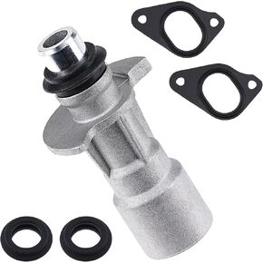 Upgrade Aluminum Engine Oil Cooler Inlet Connector with Two Water Pump Gaskets Compatible with Land Rover LR4 Range Rover Sport, Replaces# LR028136 LR030593 LR049370 C2Z18658