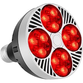 مصباح علاج الضوء الأحمر 24 LED يستخدم للضوء الأحمر للجسم والوجه مع 660 نانومتر أحمر و 850 نانومتر من الطول الموجي القريب من الأشعة تحت الحمراء ، جهاز ضوء الأشعة تحت الحمراء لصحة الجلد وتخفيف الألم ،