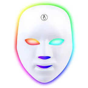 Red Light Therapy for Face LED Light Therapy Mask for Face 7+1 Colors LED Facial Skin Care Mask Rechargeable Beauty Device with Adjustable Strap and USB for Home & Travel Use