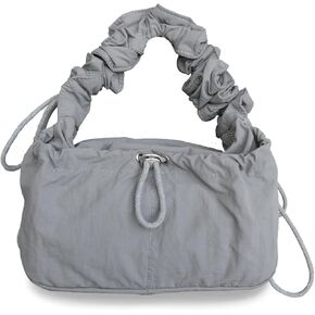 Nylon Crescent Bag Hobo Handbags Ruched Shoulder Bag Adjustable Strap Lightweight Casual Sling Bag Travel Tote Bags for Women