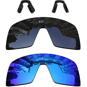 2 Pieces Lens Replacement for Oakley Sutro Sunglass OO9406 Stealth Black & Ice Blue Polarized UV400 Protection Lenses