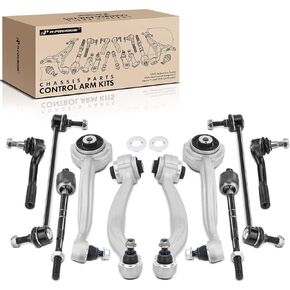 A-Premium Set of 10, Upper Rearward & Lower Forward Control Arm, Sway Bar Link, Inner Outer Tie Rod End, Compatible with Mercedes-Benz C250 2012-2015, C300 2008-2011, C350 2008-2015, E350 2010, RWD