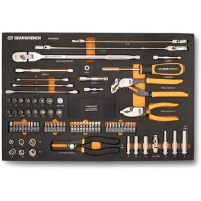Gearwrench 82 قطعة 120xp أداة السيارات في صينية تخزين الرغوة | GWMSMBS02