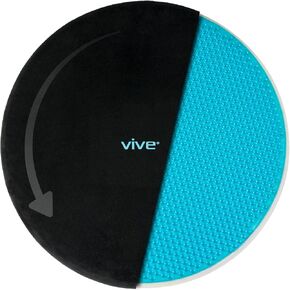 Vive Swivel Car Seat Cushion for Handicapped & Elderly Assistance - 360 Large Round Rotating Chair Pad with Memory Foam (Black)