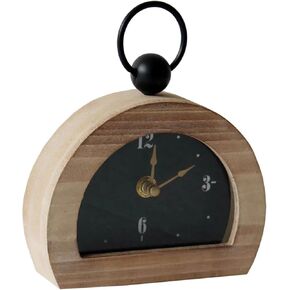 VIP Wood 6 in. ساعة طاولة أسود مع خطاف حلقة أسود