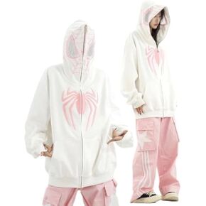 Spider Hoodie Y2k Jacket Women Men Cute Hoodie Oversized Full Zip Up Graphic Hoodies Kawaii Hip Hop Sweatshirt