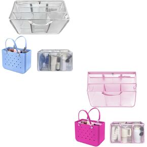 XYFuuee Beach Bag Organizer Inserts for X Large Bogg Bag Accessories, Original XL Lightweight Mesh Insert Divider Pouch, Organizing Rubber Tote Bags, Save Storage Space