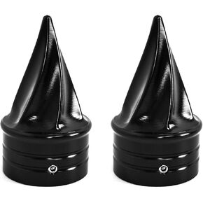 Americruse Harley Axle Nut Covers Twisted Conical Axle Caps Fit for Harley Dyna Street Bob, Touring Street Glide, Road King, Road Glide 2000-2007 (Chrome)
