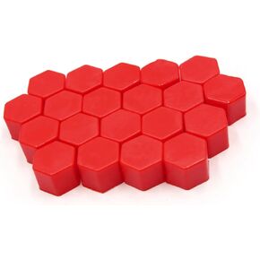 20pcs حمراء 21 ملم سيارة سيارة العجلة الجوز محور يغطي المسمار غبار حماية الأغطية الأغطية بقطع البديل