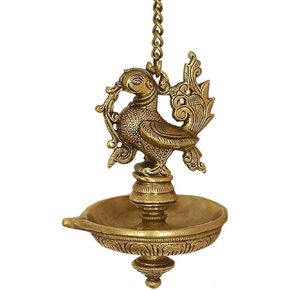 النحاس Akhand Laxmi Deepak Pital Diya /Deepak for Arti Puja - ديكور عناصر للمنزل ديكور Office Temple Pooja Decords (Pack of 2 Brass Akhand Diya)