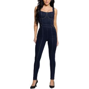 GUESS Womens Sleeveless Carla Denim Jumpsuit