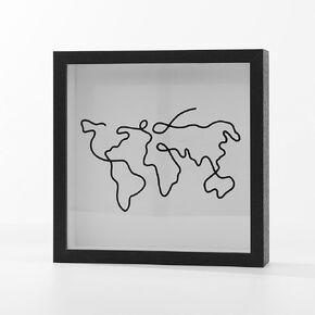 Travel Shadow Box Frame Adventure Archive Box Concert Travel Ticket Stub Storage Box with Slot, Piggy Bank Display Case Memory Boxes for Keepsakes (Black)