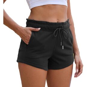 Womens Summer Sweat Shorts Cotton French Terry Drawstring Workout Casual Lounge Shorts with Pockets