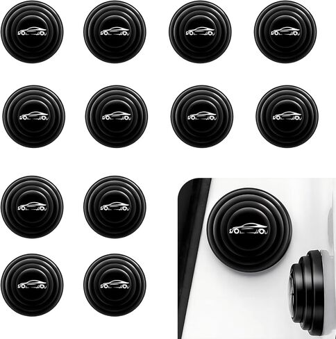 8 PCS Universal Car Door Shock Absorber Protector, Black Silicone, Sound Insulation & Anti-Collision Pad, 1.06" x 0.39" in Saudi Arabia