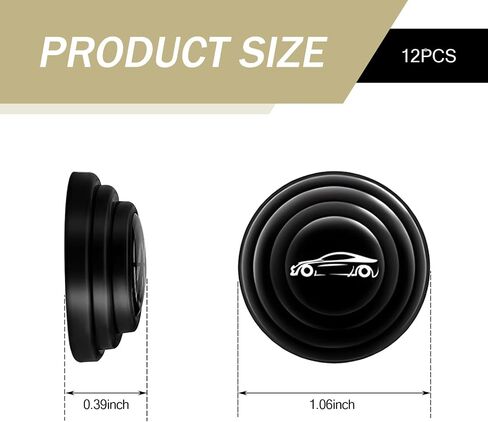 8 PCS Universal Car Door Shock Absorber Protector, Black Silicone, Sound Insulation & Anti-Collision Pad, 1.06" x 0.39" in Saudi Arabia