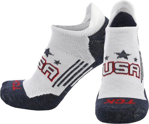 TCK USA No Show Socks for Men & Women - Cushioned Patriotic Low Cut Sock for Golf, Running, Training | Targeted Compression in Saudi Arabia