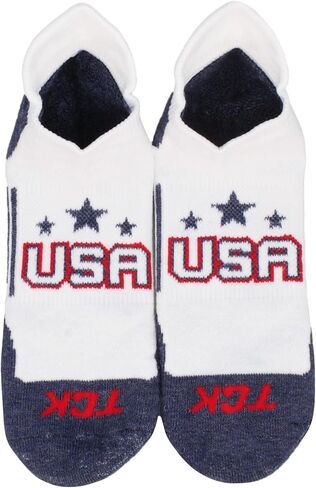 TCK USA No Show Socks for Men & Women - Cushioned Patriotic Low Cut Sock for Golf, Running, Training | Targeted Compression in Saudi Arabia