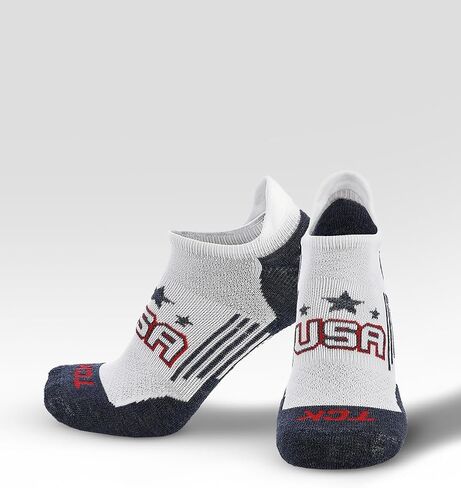 TCK USA No Show Socks for Men & Women - Cushioned Patriotic Low Cut Sock for Golf, Running, Training | Targeted Compression in Saudi Arabia