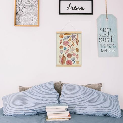 Nazauk Pink Coastal Seashell Wall Art Poster Frame ، ديكور جدار الصدف ، ديكور غرفة الشاطئ Preppy ، ديكور وردي لغرفة الفتيات في سن المراهقة ، 12x16 بوصة in Kuwait