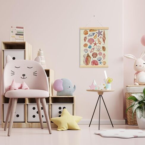 Nazauk Pink Coastal Seashell Wall Art Poster Frame ، ديكور جدار الصدف ، ديكور غرفة الشاطئ Preppy ، ديكور وردي لغرفة الفتيات في سن المراهقة ، 12x16 بوصة in Kuwait