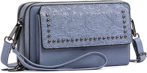 FALAN MULE Crossbody Bags for Women Small Leather Cell Phone Wallet Wristlet Purse with Zip Around 2 Strap in Saudi Arabia