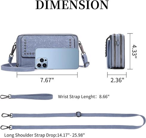 FALAN MULE Crossbody Bags for Women Small Leather Cell Phone Wallet Wristlet Purse with Zip Around 2 Strap in Saudi Arabia