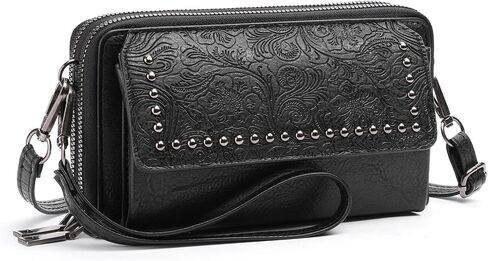 FALAN MULE Crossbody Bags for Women Small Leather Cell Phone Wallet Wristlet Purse with Zip Around 2 Strap in Saudi Arabia
