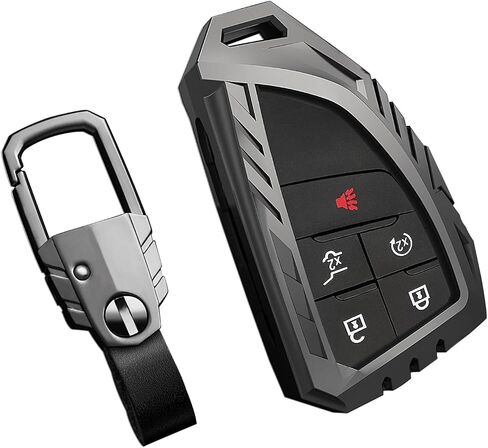 for Chevy Key Fob Cover with Keychain,Zinc Alloy Protection Key Case Compatible with 2021 2022 2023 Chevy Suburban Silverado Tahoe GMC Yukon Sierra 1500 Buick Key Shell Accessories in Saudi Arabia
