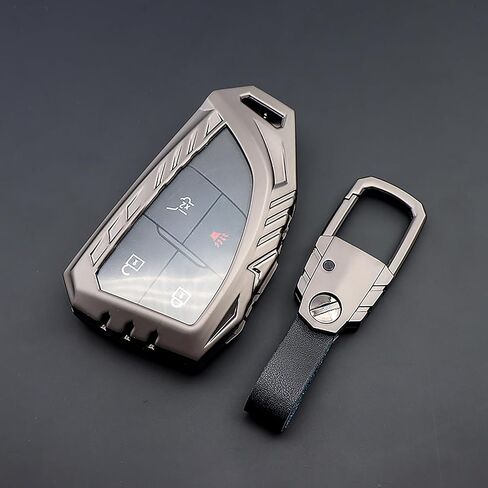 for Chevy Key Fob Cover with Keychain,Zinc Alloy Protection Key Case Compatible with 2021 2022 2023 Chevy Suburban Silverado Tahoe GMC Yukon Sierra 1500 Buick Key Shell Accessories in Saudi Arabia