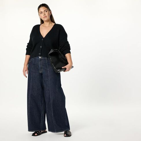 The Drop Women's Standard Sari Cropped Button-Front Cardigan in Saudi Arabia