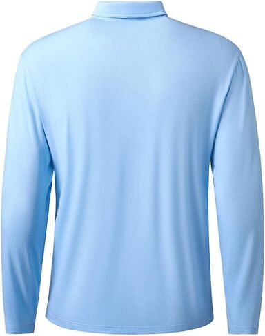 Mens Outdoor Long Sleeve Casual T-Shirt Solid Color Fashion Slim Button Golf Polo Shirt in Saudi Arabia